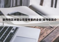 邹传伟区块链公司是哪里的企业[邹传安简介]