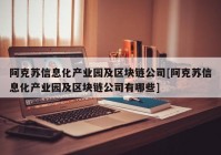 阿克苏信息化产业园及区块链公司[阿克苏信息化产业园及区块链公司有哪些]